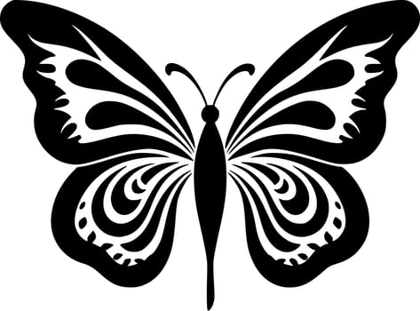 Butterflies, Black and White Vector illustration