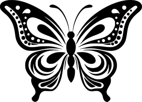 Butterflies - Black and White Isolated Icon - Vector illustration
