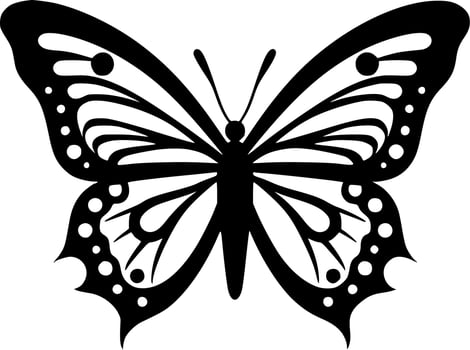 Butterfly - Black and White Isolated Icon - Vector illustration