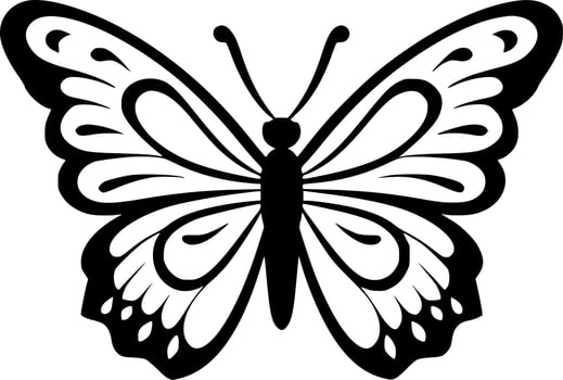 Butterfly, Minimalist and Simple Silhouette - Vector illustration