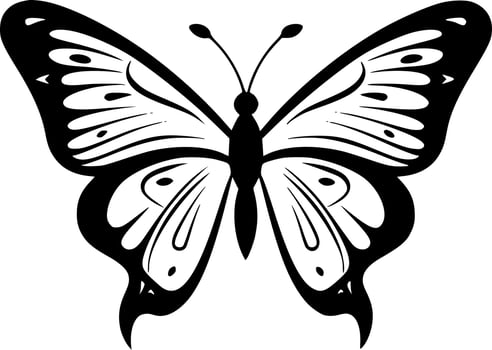 Butterfly - Black and White Isolated Icon - Vector illustration