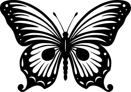 Butterfly - Black and White Isolated Icon - Vector illustration