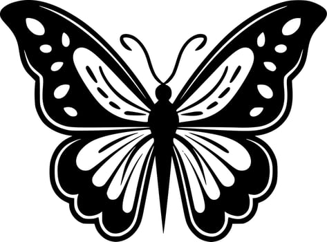 Butterfly, Black and White Vector illustration