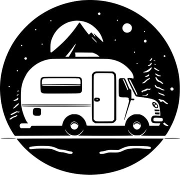 Camping - Minimalist and Flat Logo - Vector illustration
