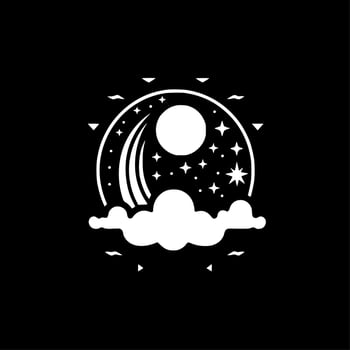 Celestial, Black and White Vector illustration