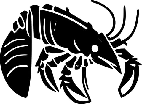 Crawfish, Minimalist and Simple Silhouette - Vector illustration