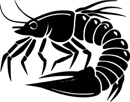Crawfish - Black and White Isolated Icon - Vector illustration