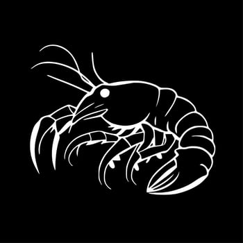 Crawfish, Minimalist and Simple Silhouette - Vector illustration