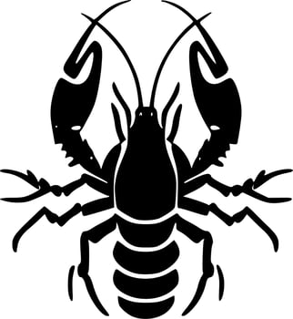 Crawfish, Minimalist and Simple Silhouette - Vector illustration
