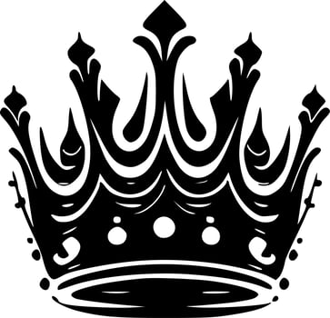 Crown, Black and White Vector illustration