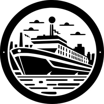 Cruise, Black and White Vector illustration