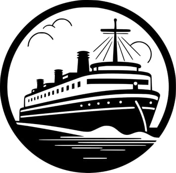 Cruise, Black and White Vector illustration