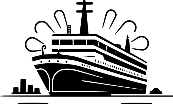 Cruise, Minimalist and Simple Silhouette - Vector illustration