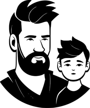 Dad - Black and White Isolated Icon - Vector illustration
