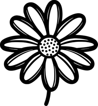 Daisy, Black and White Vector illustration
