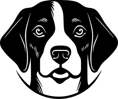 Dog, Black and White Vector illustration