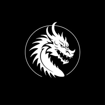 Dragon - Minimalist and Flat Logo - Vector illustration