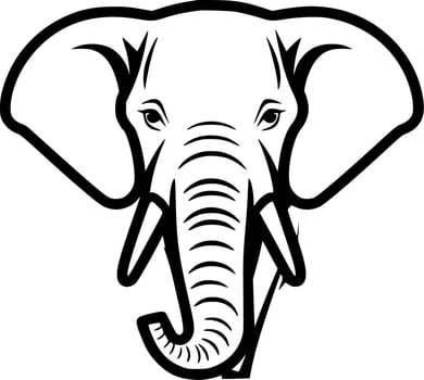 Elephant, Minimalist and Simple Silhouette - Vector illustration