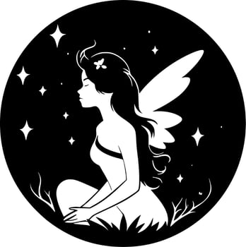 Fairy, Minimalist and Simple Silhouette - Vector illustration