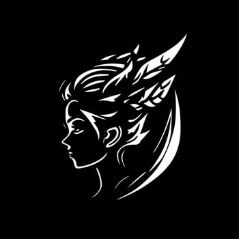 Fantasy, Black and White Vector illustration