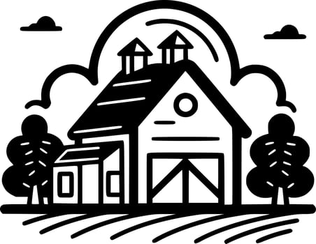 Farm, Minimalist and Simple Silhouette - Vector illustration