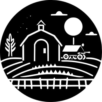 Farm, Minimalist and Simple Silhouette - Vector illustration