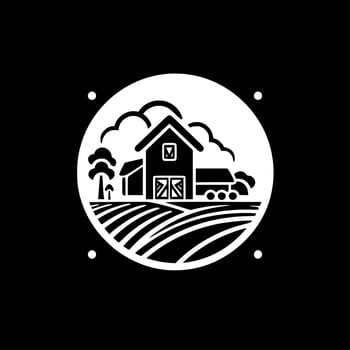 Farm, Minimalist and Simple Silhouette - Vector illustration
