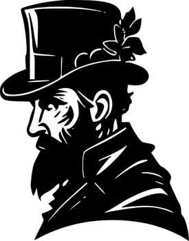 Irish, Black and White Vector illustration