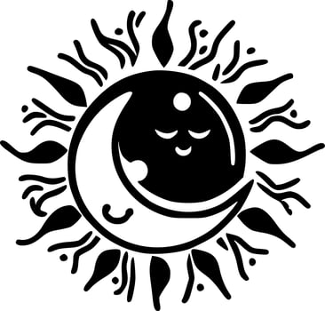 Summer - Black and White Isolated Icon - Vector illustration