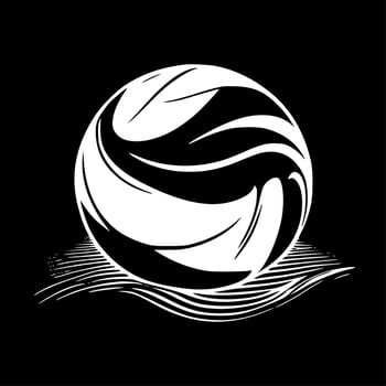 Volleyball, Black and White Vector illustration