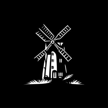 Windmill - Minimalist and Flat Logo - Vector illustration