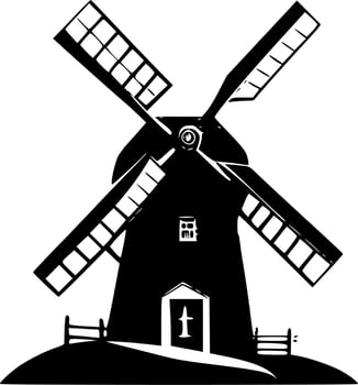 Windmill - High Quality Vector Logo - Vector illustration ideal for T-shirt graphic