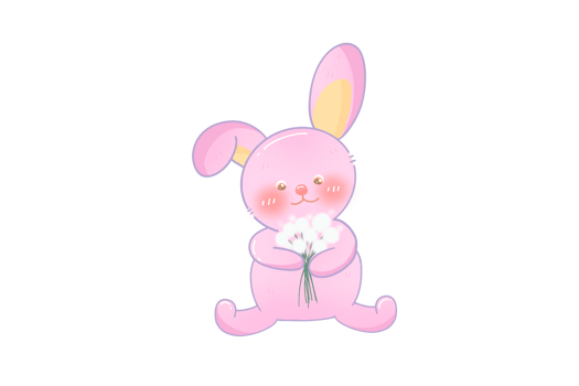 Bunny and flowers png