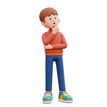 3d male character thinking png