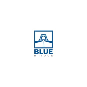 Blue Bridge Logo Design Vector