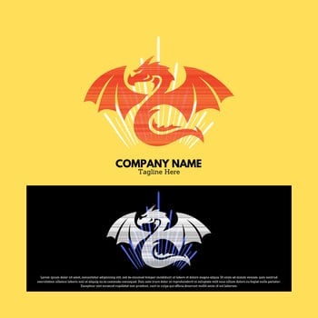 Dragon logo vector design illustration, animal logos concept