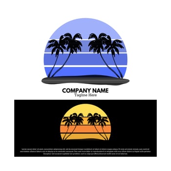 Palm tree logo vector design illustration, brand identity emblem