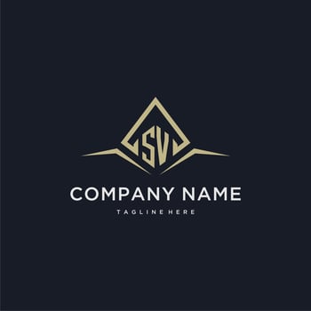 SV initial monogram logo for real estate with polygon style vector