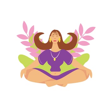 illustration of yoga girl vector
