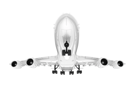 White aircraft isolated on transparent background. 3d rendering - illustration png