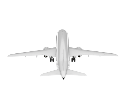 White aircraft isolated on transparent background. 3d rendering - illustration png