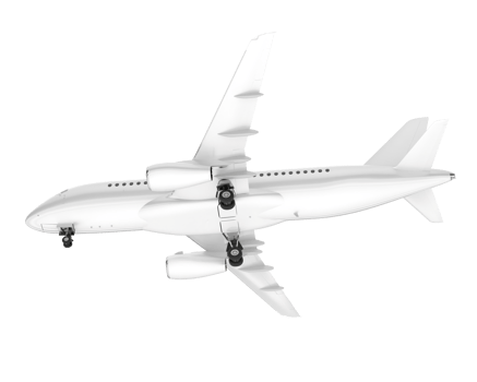 White aircraft isolated on transparent background. 3d rendering - illustration png