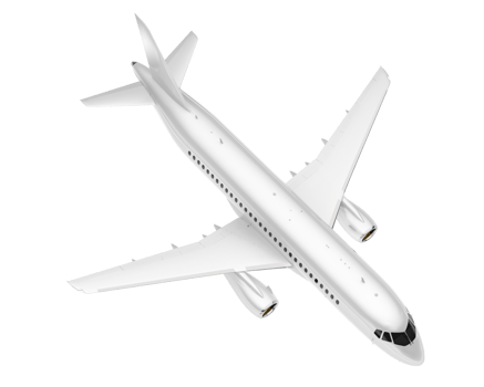 White aircraft isolated on transparent background. 3d rendering - illustration png