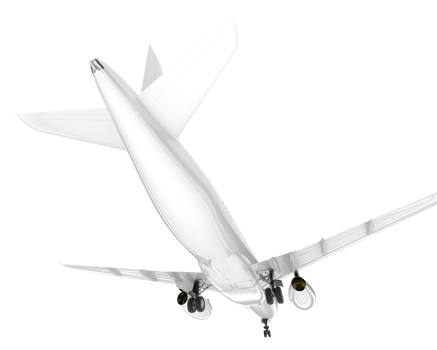 White aircraft isolated on transparent background. 3d rendering - illustration png