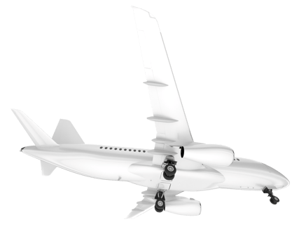 White aircraft isolated on transparent background. 3d rendering - illustration png