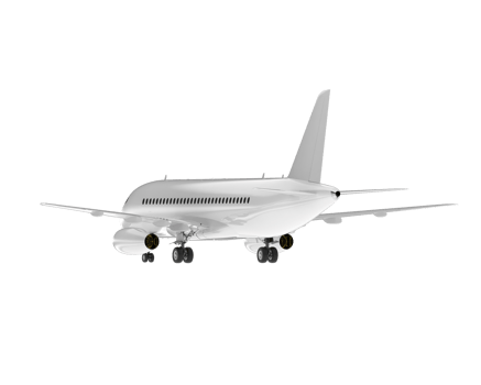 White aircraft isolated on transparent background. 3d rendering - illustration png