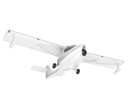 White aircraft isolated on transparent background. 3d rendering - illustration png