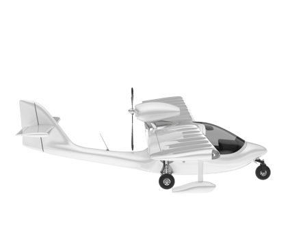 White aircraft isolated on transparent background. 3d rendering - illustration png