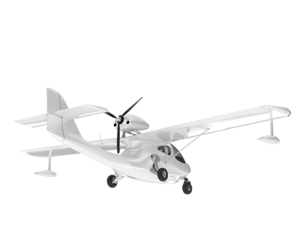 White aircraft isolated on transparent background. 3d rendering - illustration png