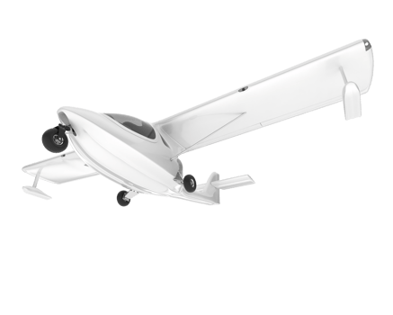 White aircraft isolated on transparent background. 3d rendering - illustration png